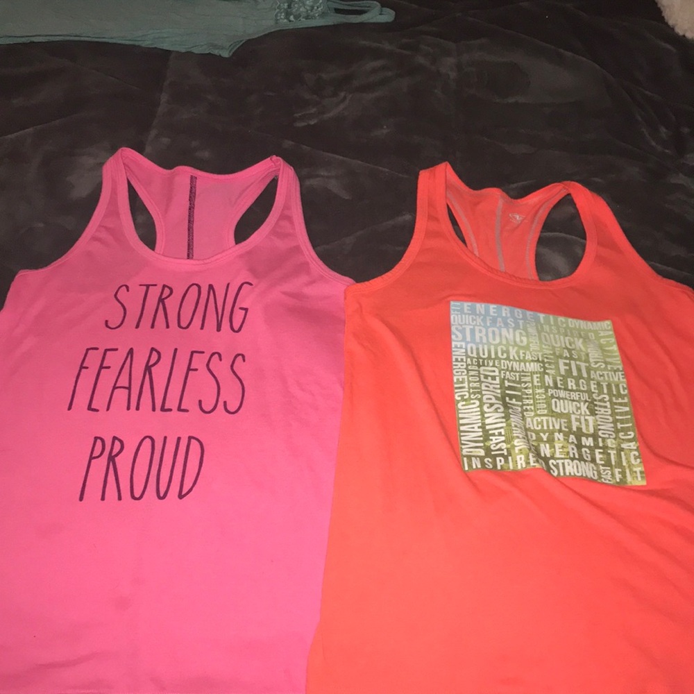 2 athletic tank tops SMALL